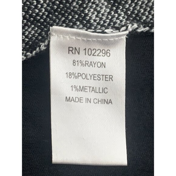 Connected Apparel 3/4 Sleeves Black & White Patterned Knit Dress Size Medium - Picture 10 of 11